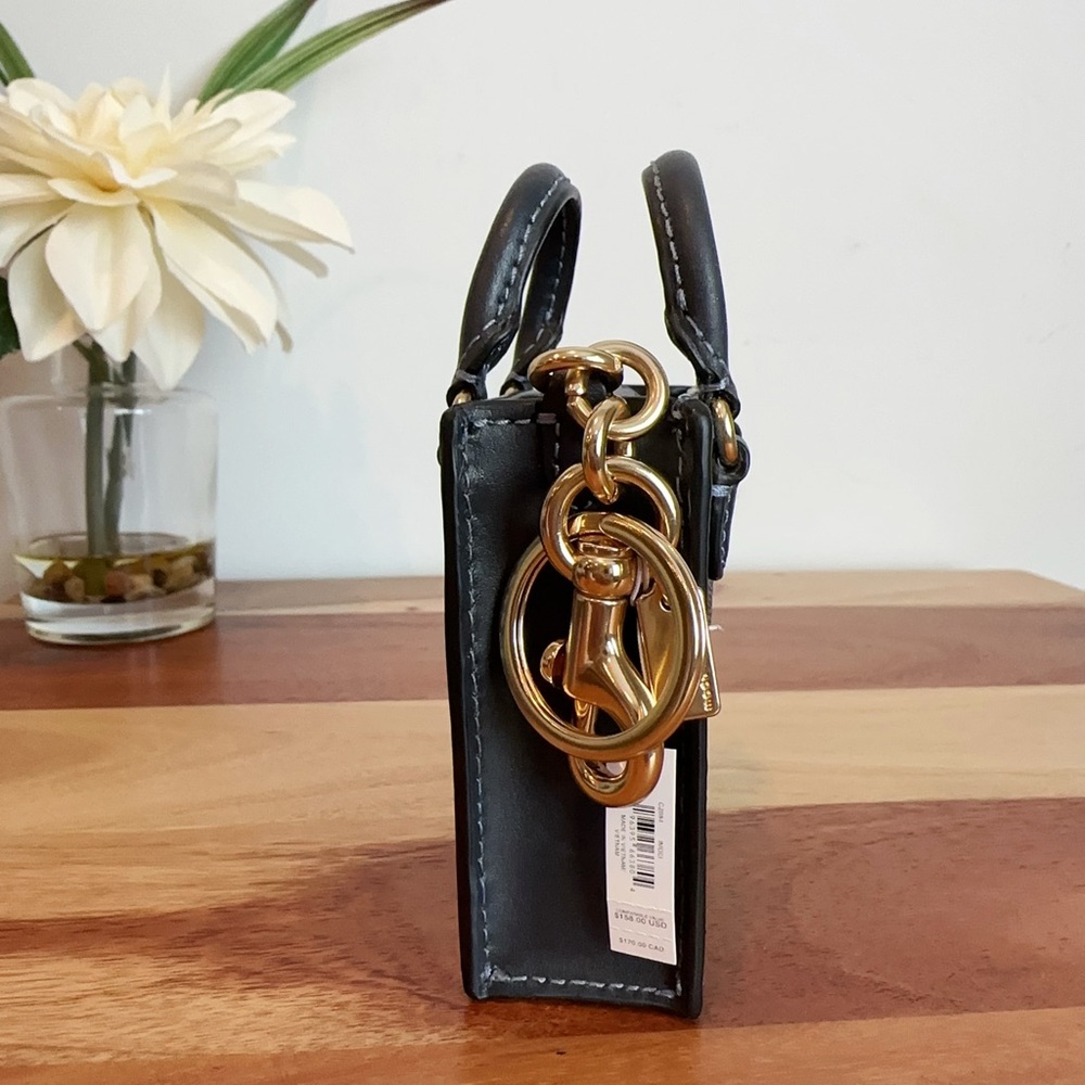 NWT Coach North /South Mini Tote Bag Charm In Signature Canvas With Cherry Print - Picture 2 of 5